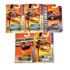Matchbox Ford Transit Vans Taxi MBX Metal Diecast Cars Lot of 5 New MOC